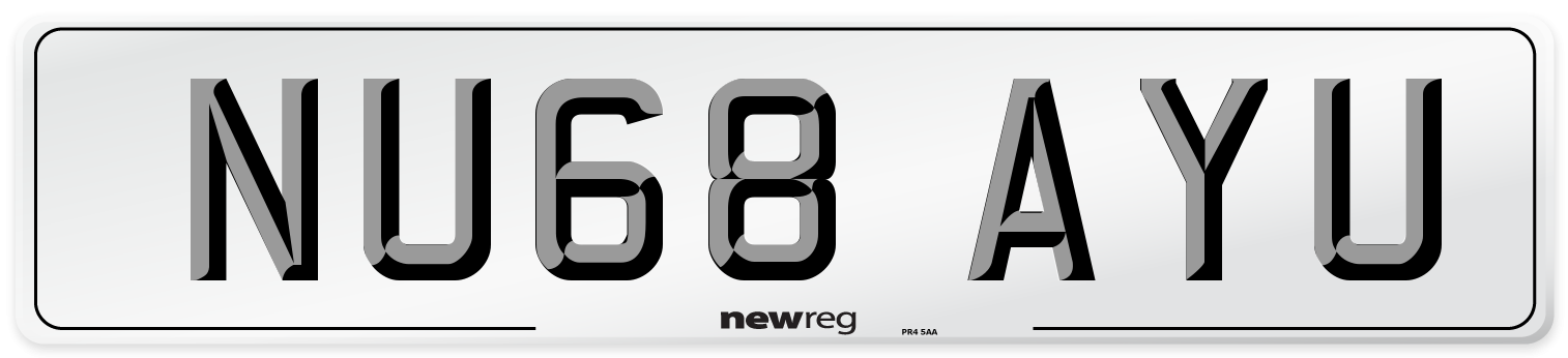 NU68 AYU Number Plate from New Reg